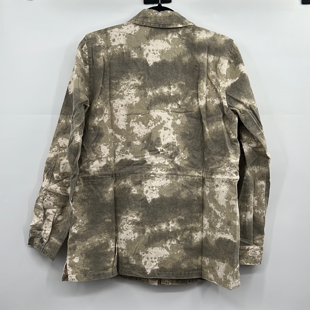🆕Mystree Camouflage Shacket Distressed Vintage Coloring Drawstring Waist Cotton - Picture 13 of 14
